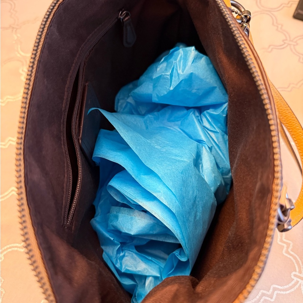 Coach Mustard Leather Shoulder Bag - Picture 2 of 3